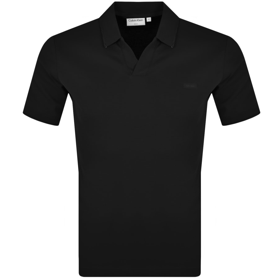 Calvin Klein Open Placket Polo T Shirt Black